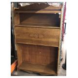 Vtg hand carved Secretary desk, approx 36x10x59in
