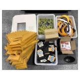 Pallet of leaf scoops, flat head, gloves and more