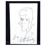 Art Carney Signed Self- Caricature Card
