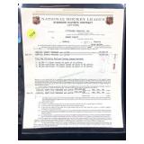 Authentic NHL player contract Rodney schutt