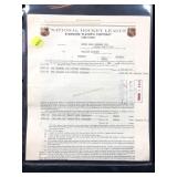 Authentic NHL player contract William stewart