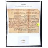 Attributed Die Cut Writing From John Adam