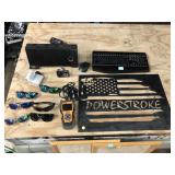 Metal laser cut US Flag w/keyboard, speaker and