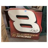 Budweiser Racing sign "8", approx 23x22in