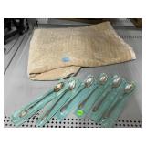 Silver-Plated Spoons by Oneida and Throw Blanket.