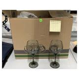 11 Purple Tint Wine Glasses.