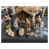 Nativity Display Some With Damage & Ornaments