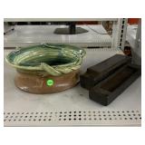 Sharpening Stone & Pottery Bowl