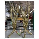 Classic Touch 24 inch Gold Metal Floral Vases. No