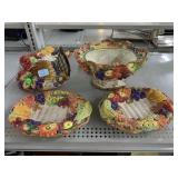 Fitz and Floyd Turkey Gravy Dish and Serving