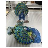 Resin Peacock Shelf Sitter and Coat Hanger.