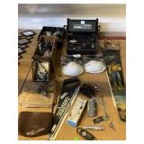 Assorted Tools. Painted Hand Saw, Leak Detector &