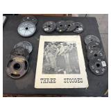 Three Stooges poster & weights incl. 8-2.5lbs,