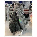 Concrete 10 inch tall Schnauzer Dog Statue