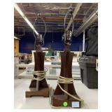 Pair of Wooden Decorative Table Lamps.