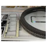 2 26 inch Bike Tires, License Plates, and Plate