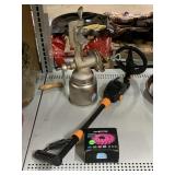 Vintage Grinder, Metal Detector, and LED Light