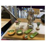 Coffee/Tea Urn Dispenser, Christmas Glasses &