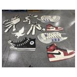 Painted Shoes/Etc Wood Wall Hangings - Largest