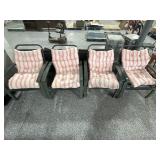 4-Metal patio chairs w/cushions