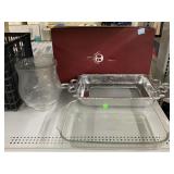 Arthur Court 3Q Casserole Stand with Pyrex Dish.