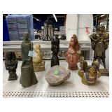 Pharaoh Figurines, Buddha, and Other Art Pieces.