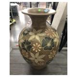 Composite Flower themed Floor vase, approx 26in