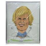 Johnny miller cartoon caricature autographed