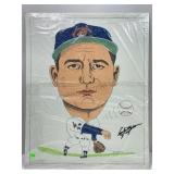 early wynn cartoon caricature autographed