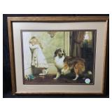 A framed reproduction print of Charles Burton