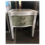 Rolling Side table w/drawer, approx  20x24x20in