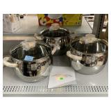 3 Stainless Steel Cooking Pots