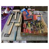 Assorted Tools. Screwdrivers, Hammers, Mallets &