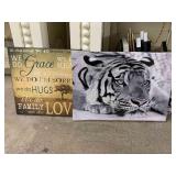 Tiger Art Decor & Wood Sign