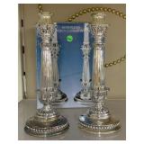 Silver Plated Candle Stick Pair In Box