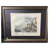 This framed vintage landscape print depicting a