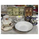 New Tea Set for Two, candleholders, Cups,
