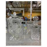 Shannon Crystal Liquor Decanter, Vintage Flower