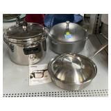 New Pressure Cooker, 9 inch Pan, and Pot.