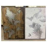 Geographical Wall Art. Approx 3 ft x 2 Ft