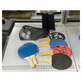 Portable Ping Pong Net, Balls, and Paddles.