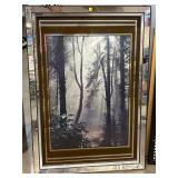 Large Nature Print in Mirrored Frame. Approx 40 x
