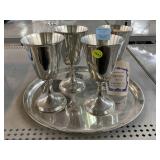 Kirk Stieff Co. Pewter Tray and Cups.
