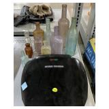 Antique Glass Bottles and George Foreman Grill.