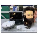 Acer Laptop, Speaker, and Hair Stylist Mannequin