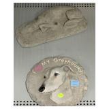 Heavy Stone Dog Statue and Greyhound Stone Decor.