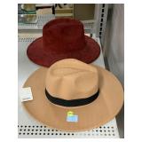 2 New Felt Fedora Hats.