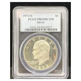 1973-s Silver Ike / Eisenhower Dollar, Pcgs Pr69