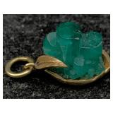 14k Gold Pendant W/jade, Tw 2.6g, Sz ï¿½in Tall