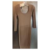 A taupe or mushroom colored long sleeve